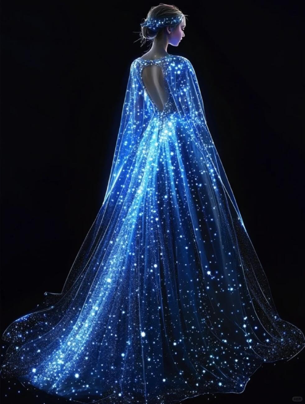 RKFLGEW DIY Seed Bead Embroidery Kits Starry Sky and Dress 40x50cm