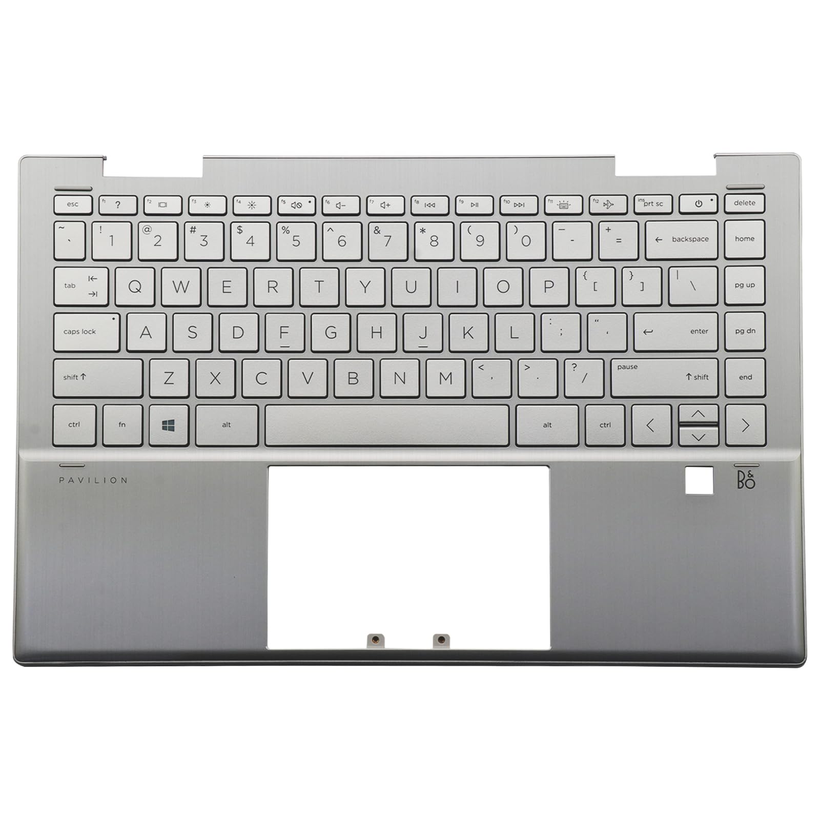 BestParts Palmrest Top Cover Backlit Keyboard Compatible with HP Pavilion X360 14-DY 14T-DY 14M-DY0013DX, Silver, M45219-001