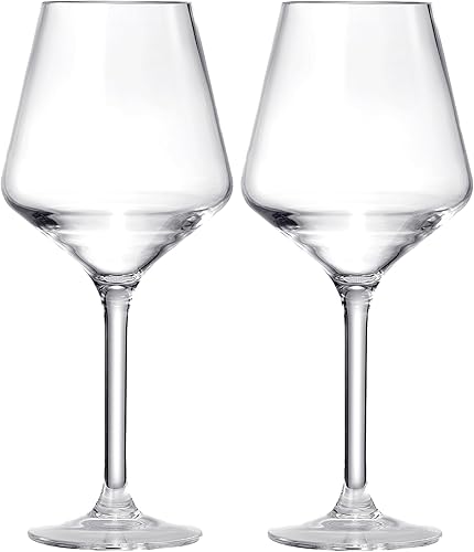 Miniatura 2 de Copas de vino irrompibles de cristal de plástico estilo europeo, vasos de vino de tallo alto irrompibles de Tritan  Juego de 2 vasos  inastillables