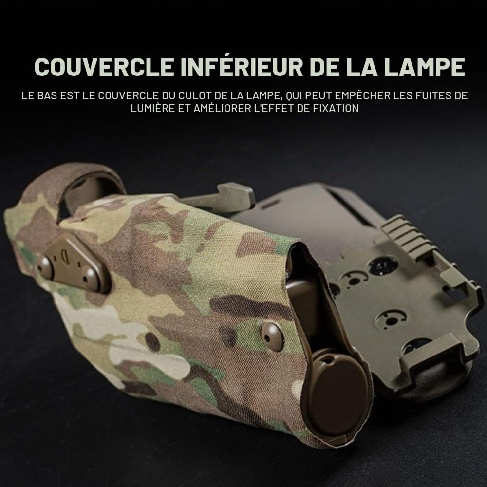 Zhongren Étui tactique pour airsoft G17/19 compatible avec les lumières X300/X300U à libération rapide QLS - Adaptateur de jambe - Carénage de jambe - Accessoires militaires de chasse et d'airsoft