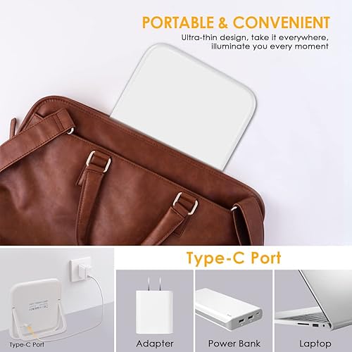 Miniatura 6 de Lámpara de terapia de luz, lámpara de luz solar LED sin rayos UV de 10,000 lux, con niveles de brillo continuos y memoria y 4 funciones de