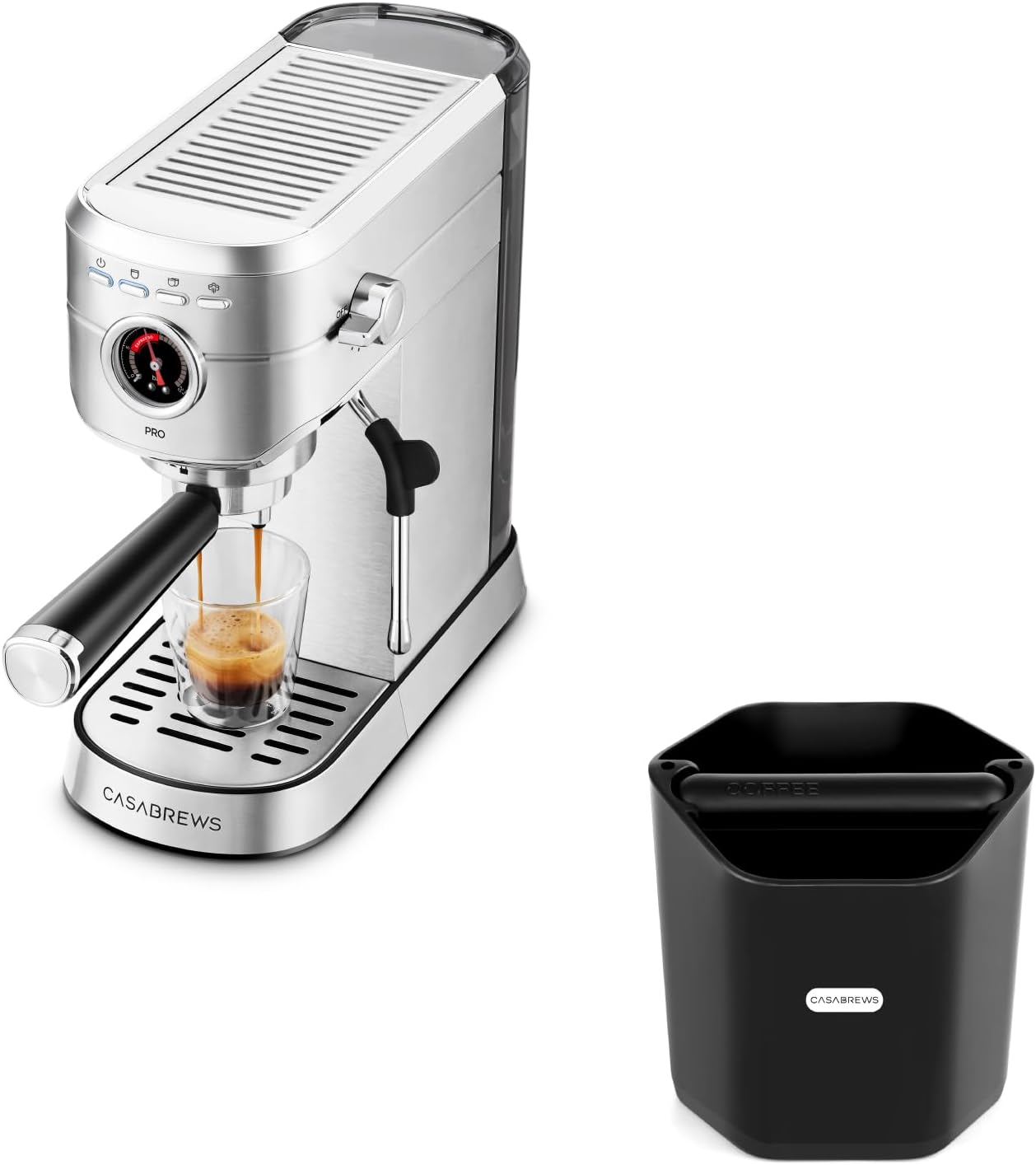 CASABREWS 5418 PRO Espresso Machine with Espresso Knock Box