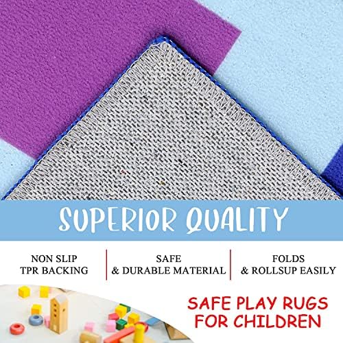 HEBE Kids Play Rug ABC Alphabet Numbers Shapes Educational Area Rug Machine Washable Baby Crawling Mat Non Skid Kid Play Mat Carpet for Girl Boy Bedroom Playroom 3'4"x5' 5 611as7BYD2L. AC