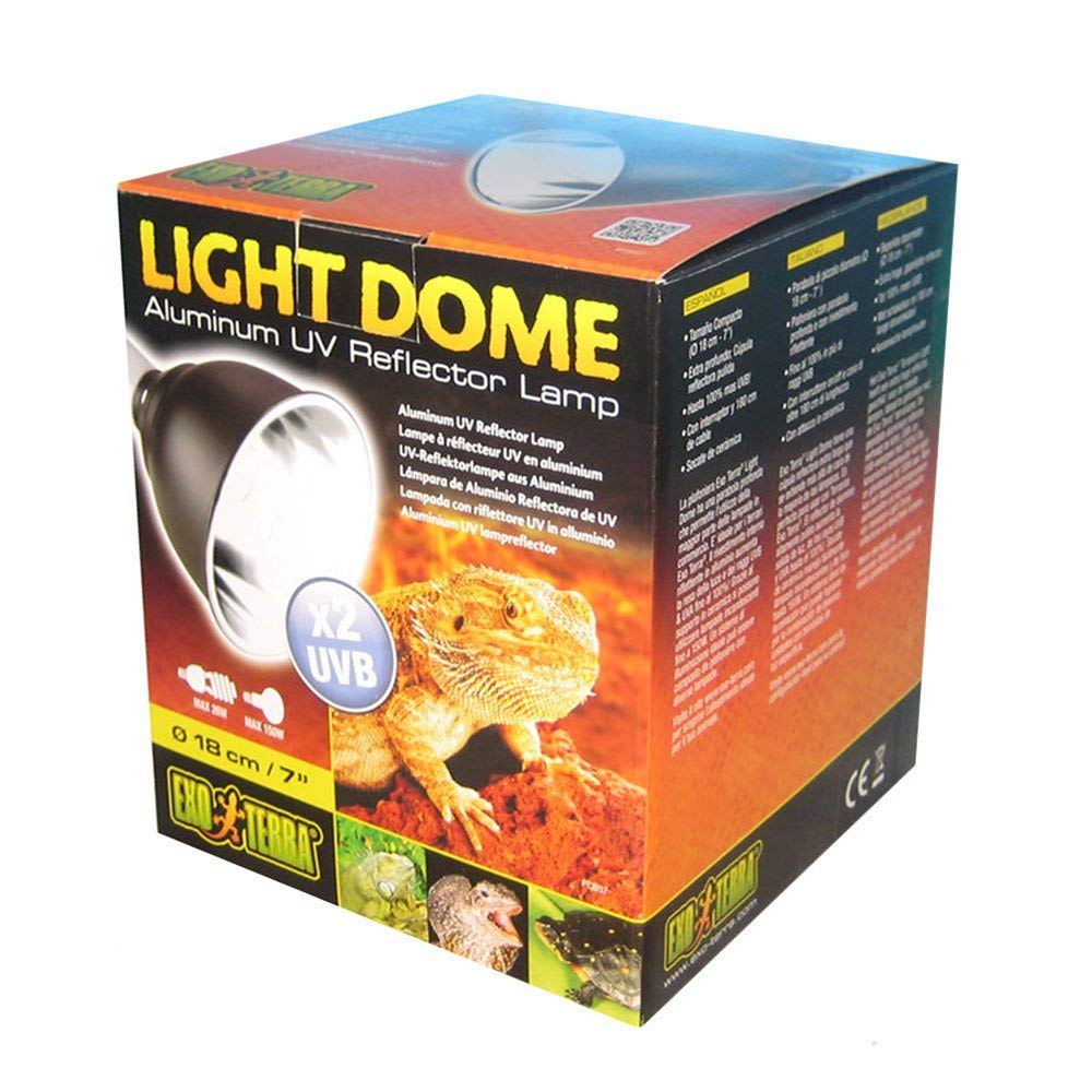 Exo Terra UV-Reflektorlampe aus Aluminium Light Dome bis 150W mit 18cm Durchmesser & Haltevorrichtung
