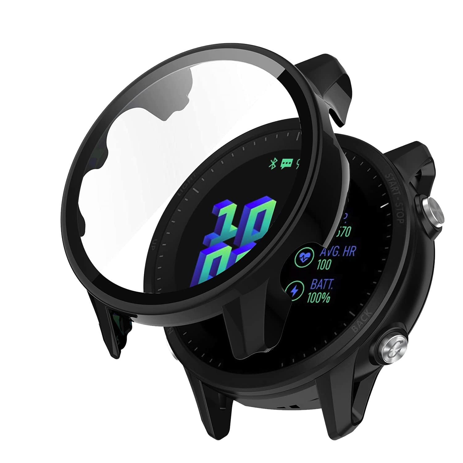 Amazon.co.jp: AiMaoo Garmin Forerunner 955 対応 ケース 強化ガラス 