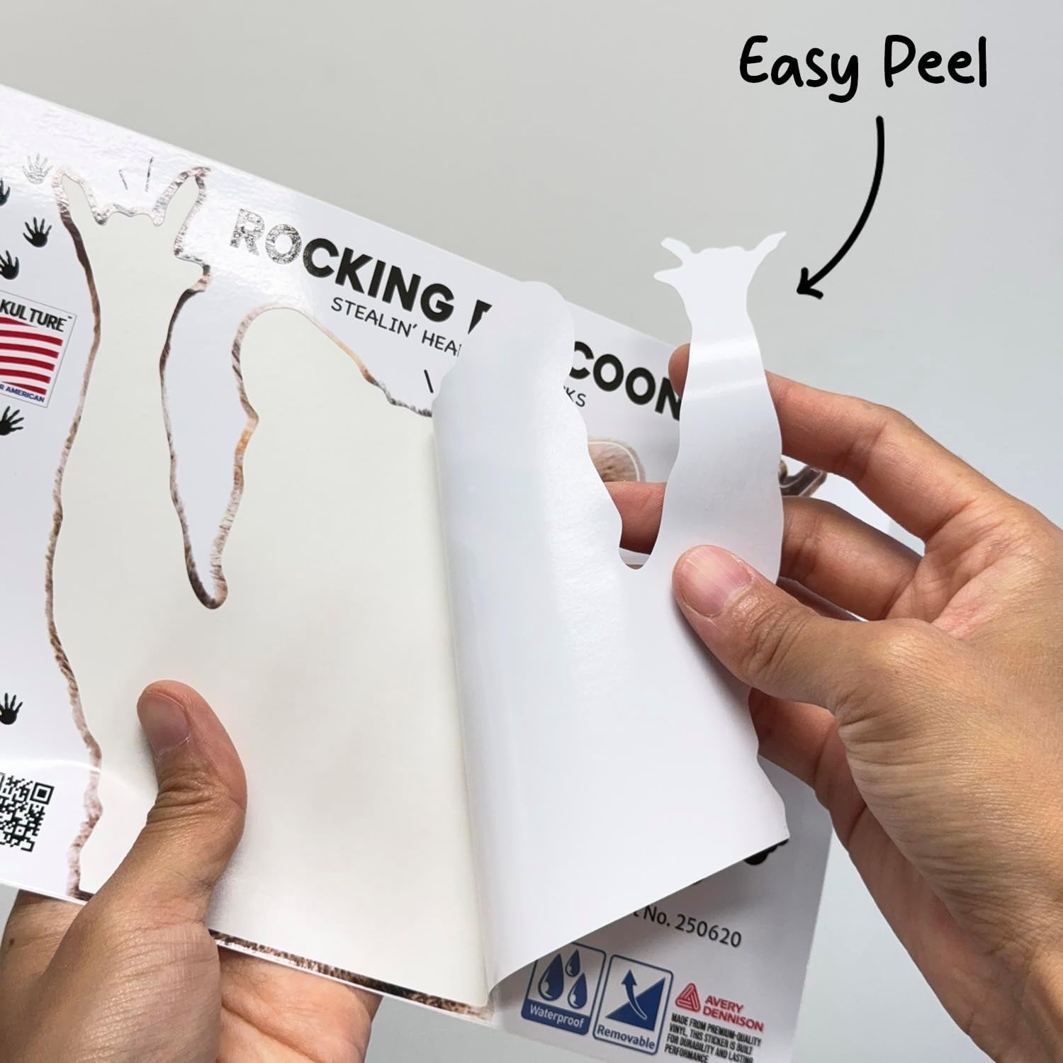 GRITKULTURE Removable 7-Inch Rocking Raccoon Decal Sticker for Funny Cute Prank Bumper Car, Truck, Laptop Wall Window -Zero Residue - Image 5