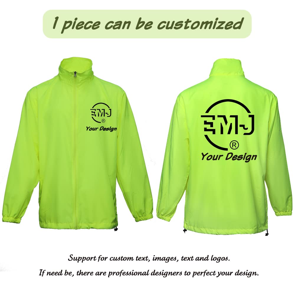 YOWESHOP Customized Hi-Vis Lightweight Thin Windbreaker Jacket Sun Protection Safety Jacket for Outdoor Worker,Blue1,S