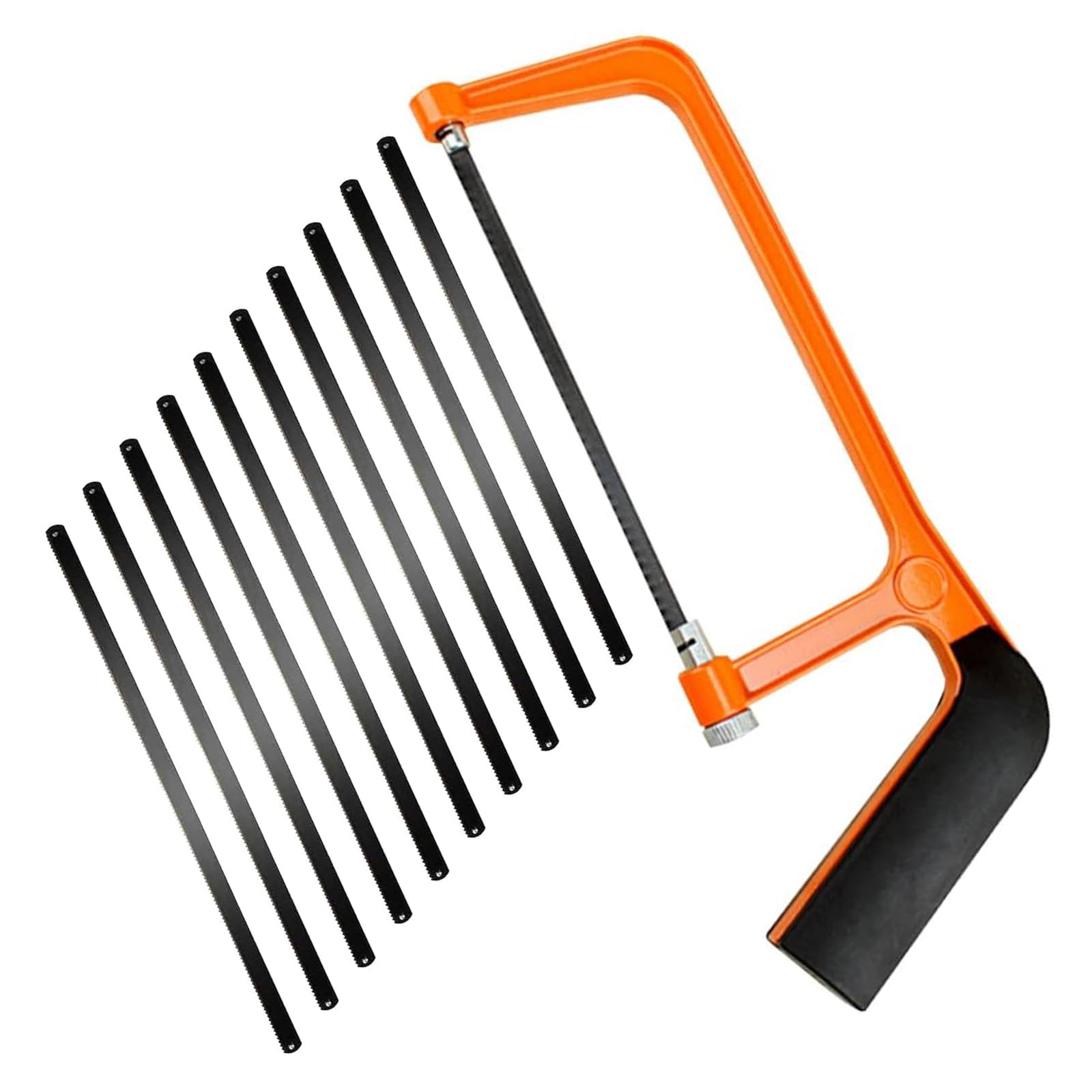 Hacksaw, Hacksaw for Metal Cutting Adjustable Angle Saw, Heavy Duty Hack Saw, with 10 Replaceable Blades