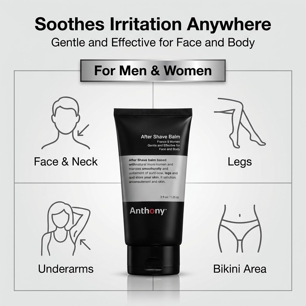 Anthony After Shave Balm for Men, Cooling & Hydrating Lotion with Vitamins A, C & E, Aloe Vera & Botanical Extracts, 3 fl oz, Aftershave Soothes, Moisturizes & Nourishes Skin, Reduces Razor Burn - Image 7