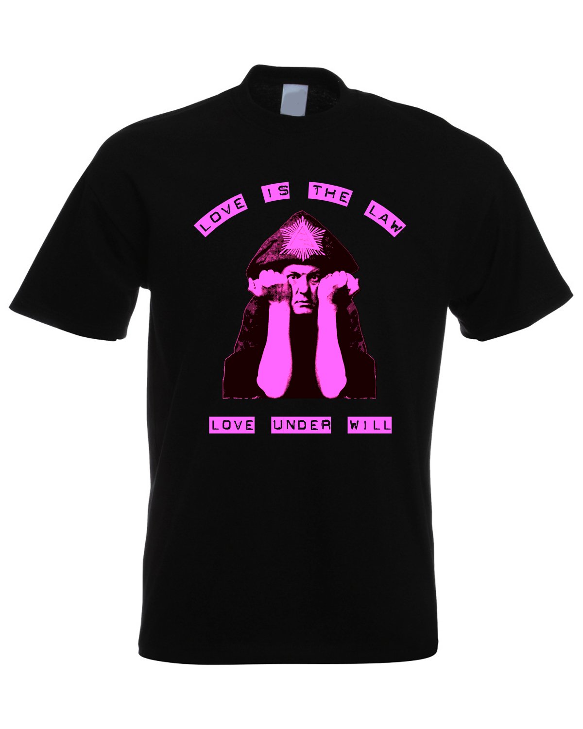 Aleister Crowley Love is The Law Men's T-Shirt (XXL, Black)