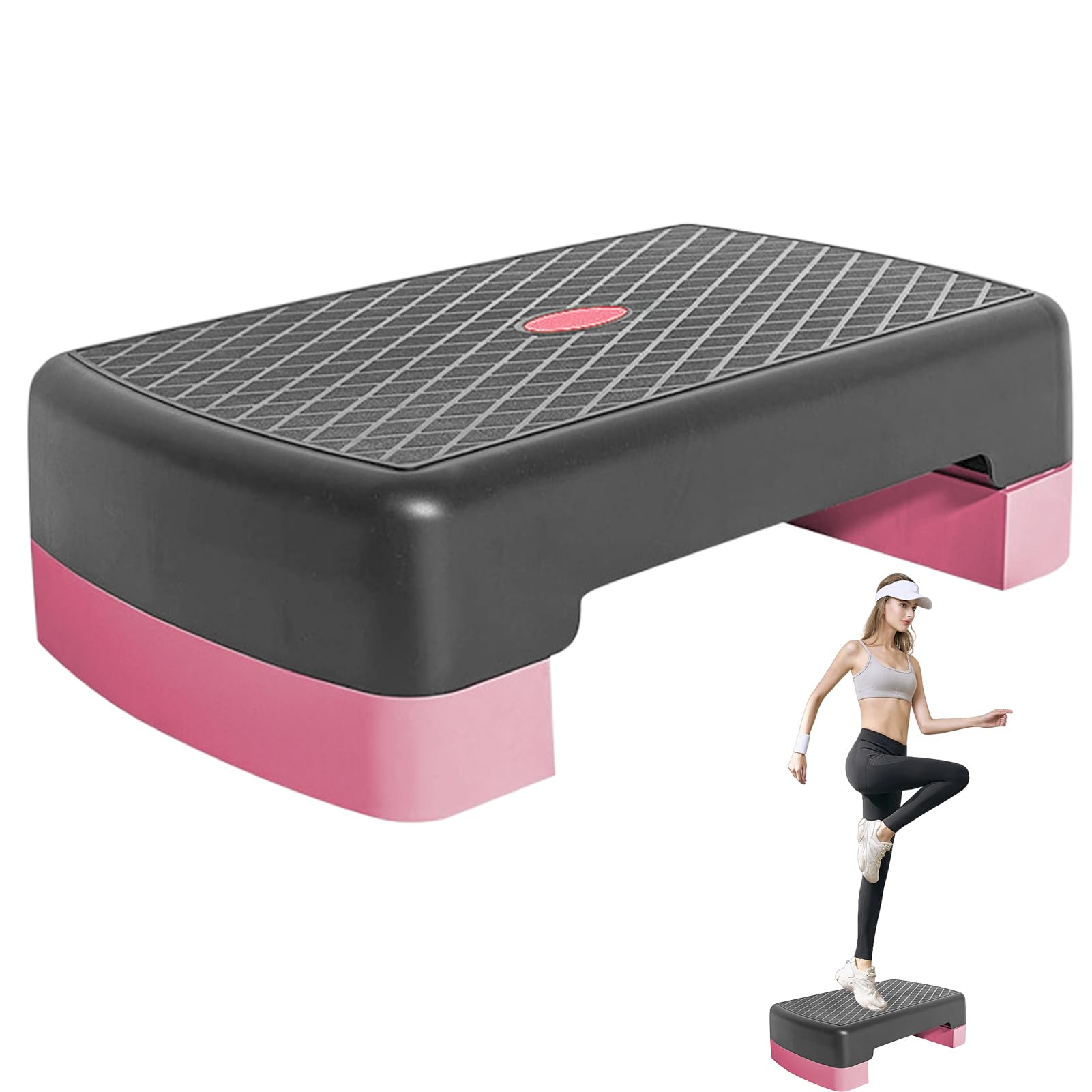 Stepper d'Aérobic, step d'exercice aérobique Hauteur Réglable Stepper de Fitness Planche de Step Equipement De Fitness pour Fitness à la Maison et au Bureau, 45x28x13cm