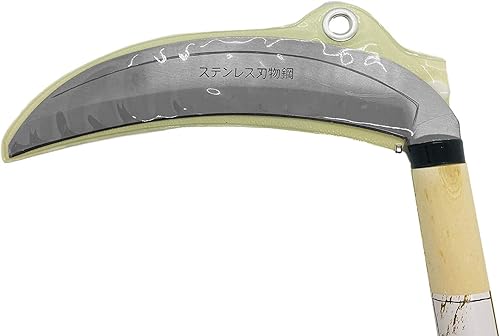Miniatura 4 de KAKURI Herramienta de jardín de hoz de hierba, hoz de deshierbe Kama de estilo japonés, hoja de acero inoxidable de 7.5 pulgadas
