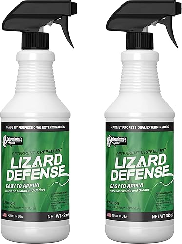 Miniatura 1 de Exterminators Choice Lizard Defense Spray  Paquete de 2 unidades de 32 onzas  Repelente de lagartos natural y no tóxico  Control rápido y fácil de
