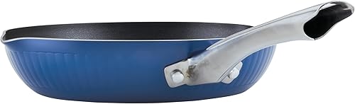 Miniatura 11 de Farberware Style - Juego de ollas y sartenes antiadherentes con utensilios de cocina, aptos para lavavajillas, 10 piezas, color azul