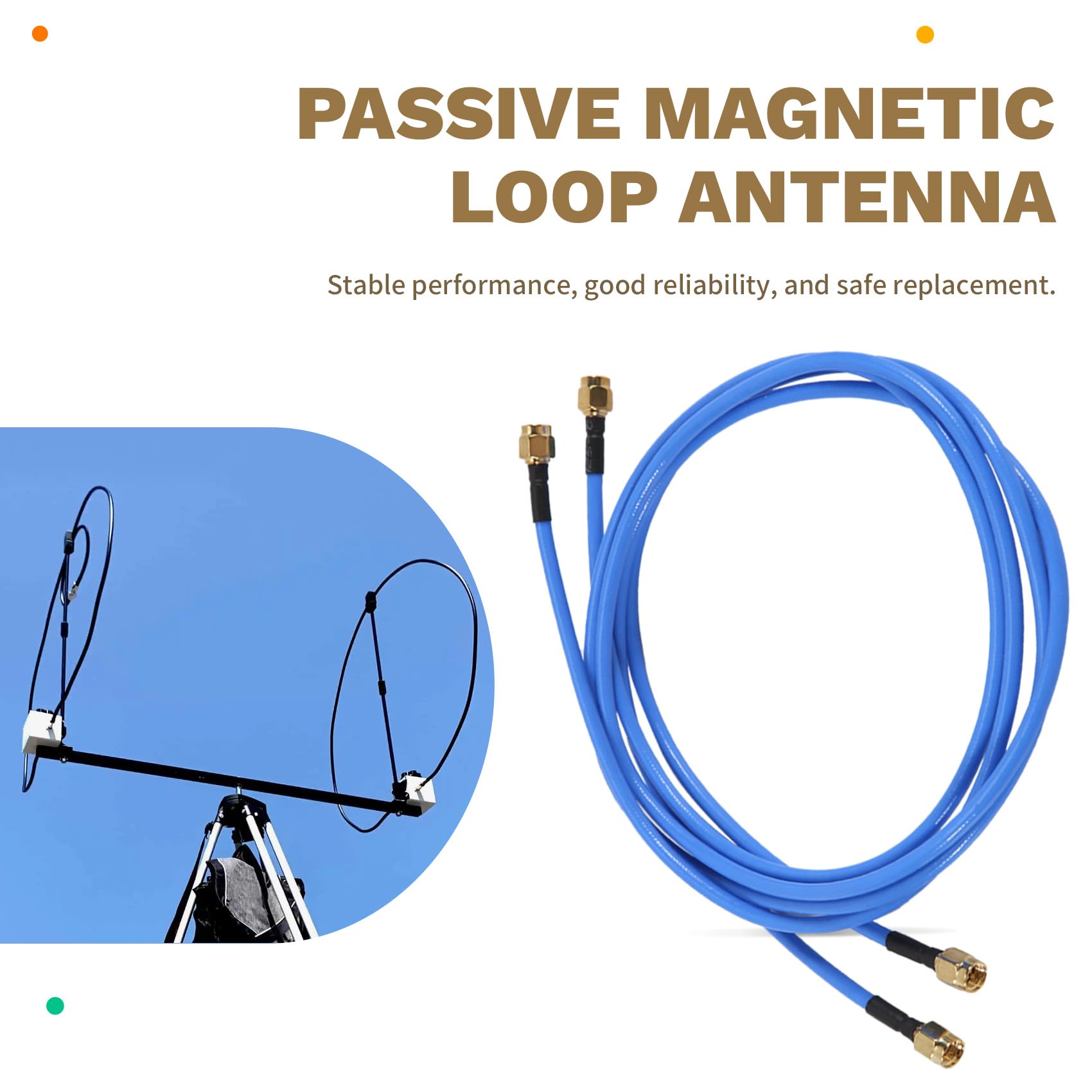 Antena ElectromagnéTica YouLoop de 250 MW 10 KHz una 30 MHz Antena de Bucle MagnéTico Pasivo PortáTil con RG402+RG174 para HF VHF
