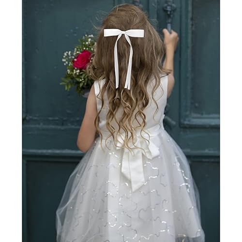 Miniatura 2 de CIEHER 10 pinzas para el cabello para mujeres y niñas, lazos para el cabello con borla y lazo con cola larga, accesorios para el cabello para niños