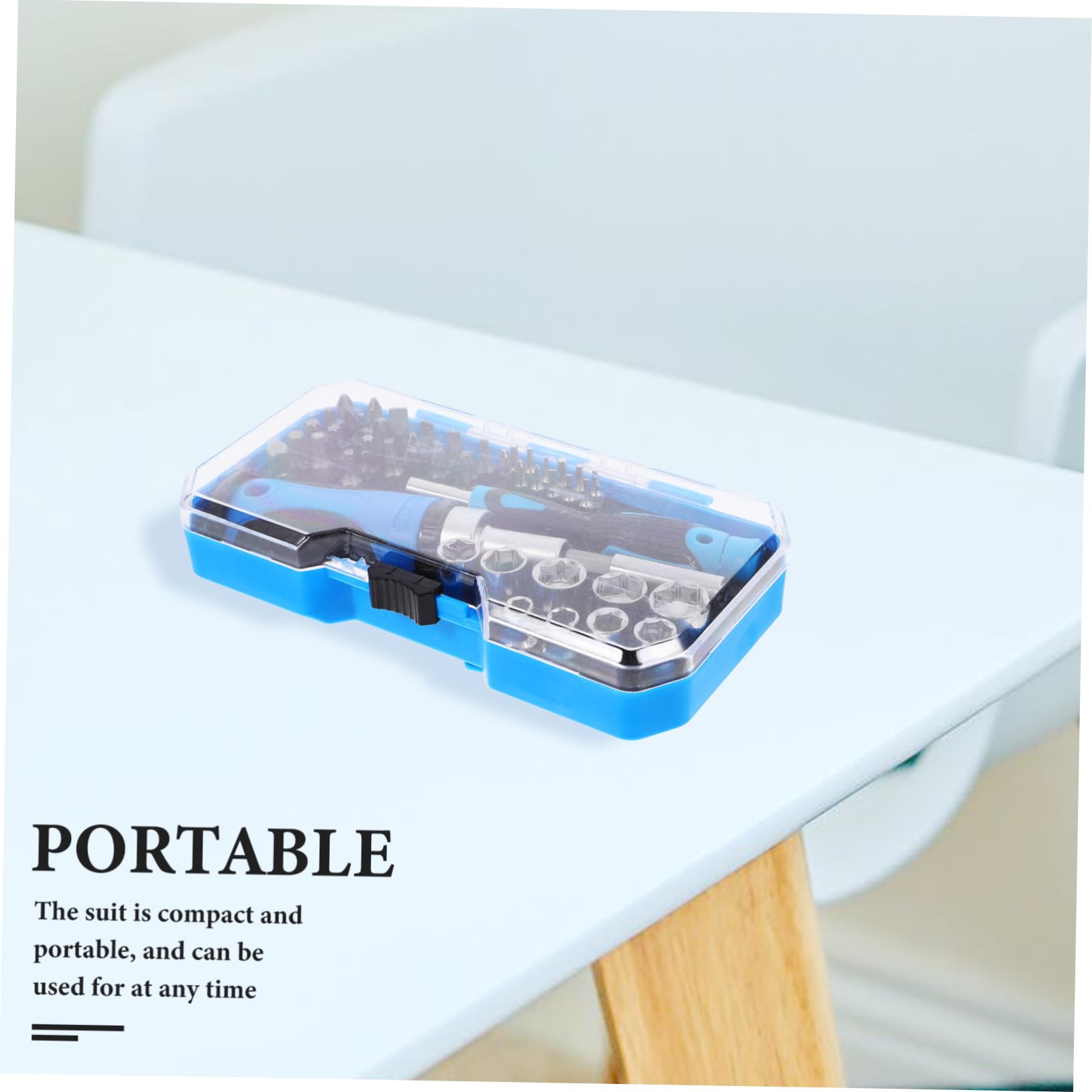 NUOBESTY Set Cacciavite a Cricchetto Portatile 44 Pezzi, con Bussole e Punte Multifunzione, Acciaio al Cromo Vanadio per Manutenzione Casa e Auto