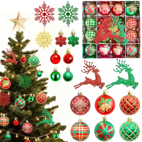 Weihnachtsdeko 45tlg Weihnachtskugeln Set,Weihnachtskugeln...