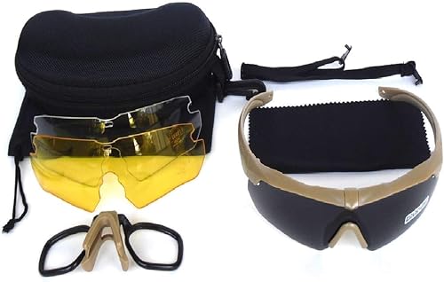 Miniatura 4 de GALAXYLENSE Anteojos de combate ANSI Z87.1 para hombres, lentes de seguridad para disparos, lentes de repuesto de policarbonato de 3 colores