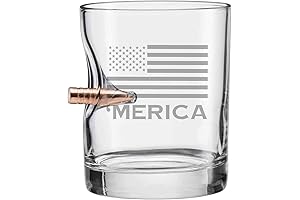 BenShot 'Merica Rocks Glass with Real .308 Bullet