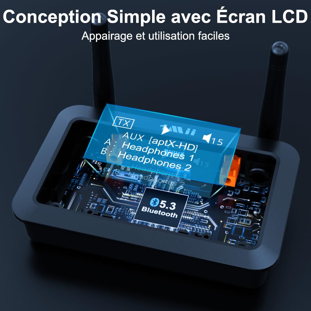 1Mii B03Pro+ Transmetteur Recepteur Bluetooth 5.3 Certifié LDAC