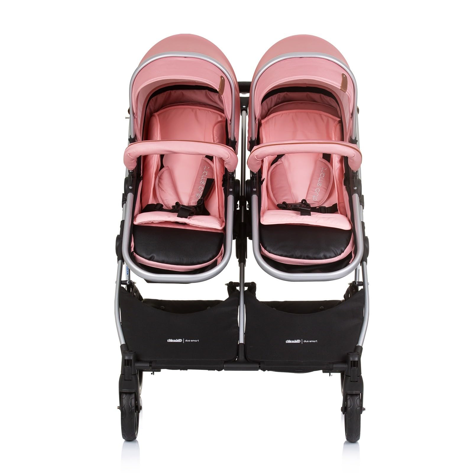 DUO SMART Poussette jumeaux ou enfants rapprochés largeur 79 cm Flamant rose sans cosy