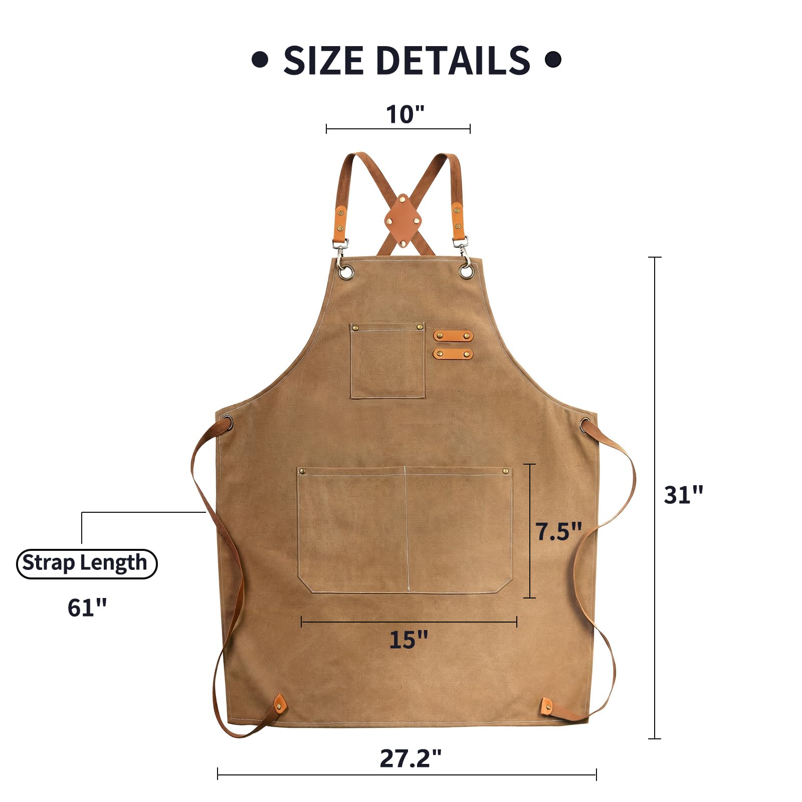 Amazon.com: ZOMAO Chef Apron, Cotton Canvas Cross Back Apron with