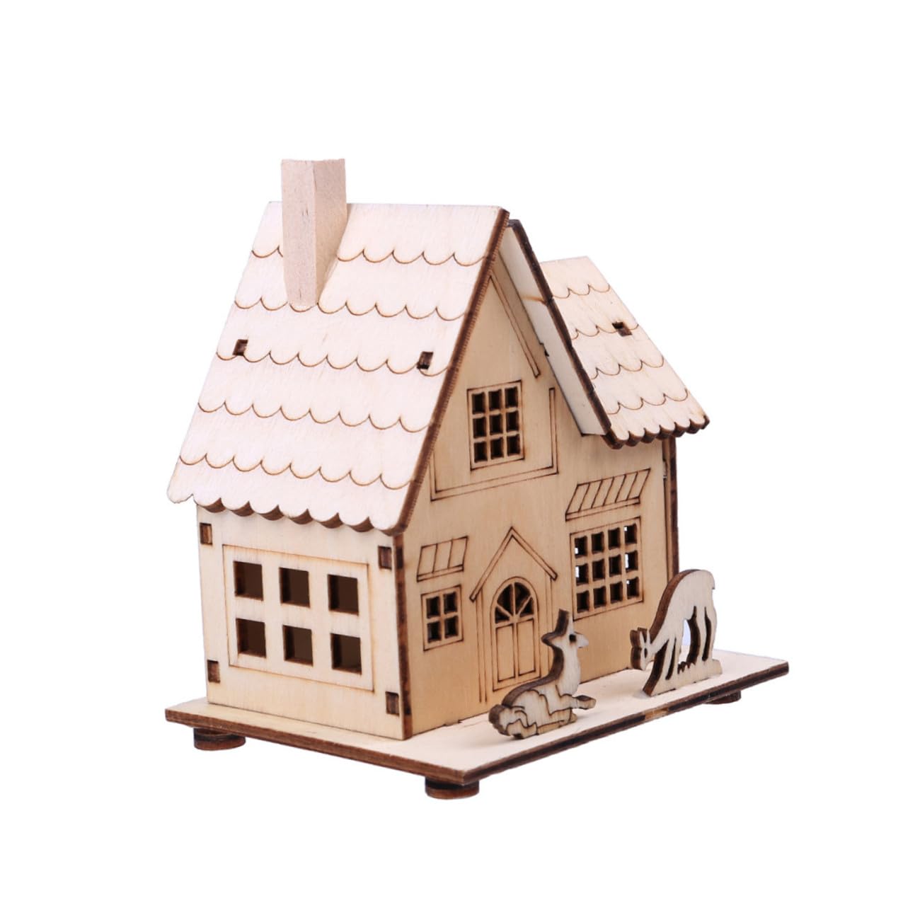 VALICLUD Legno Ornamento Casa Natale LED Luminoso Decorazione Scrivania Tavolo Addobbo Feste Atmosfera Calda Design Creativo Regalo Festivo