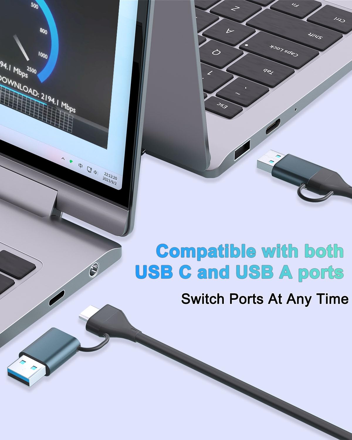 Adaptateur USB Ethernet 2,5 Go, aluminium, Type-C vers RJ45 réseau Internet 2,5 Gbit/s, adaptateur USB C vers Ethernet 2,5 G pour MacBook, iPhone 15/16 Pro Max, XPS, Surface, iPad Pro