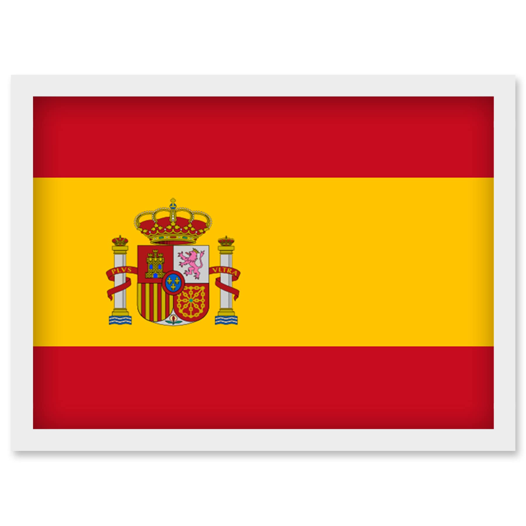 Artery8 Spain National Flag Patriotic Vexillology World Flags Country Region Poster Artwork Framed Wall Art Print A4
