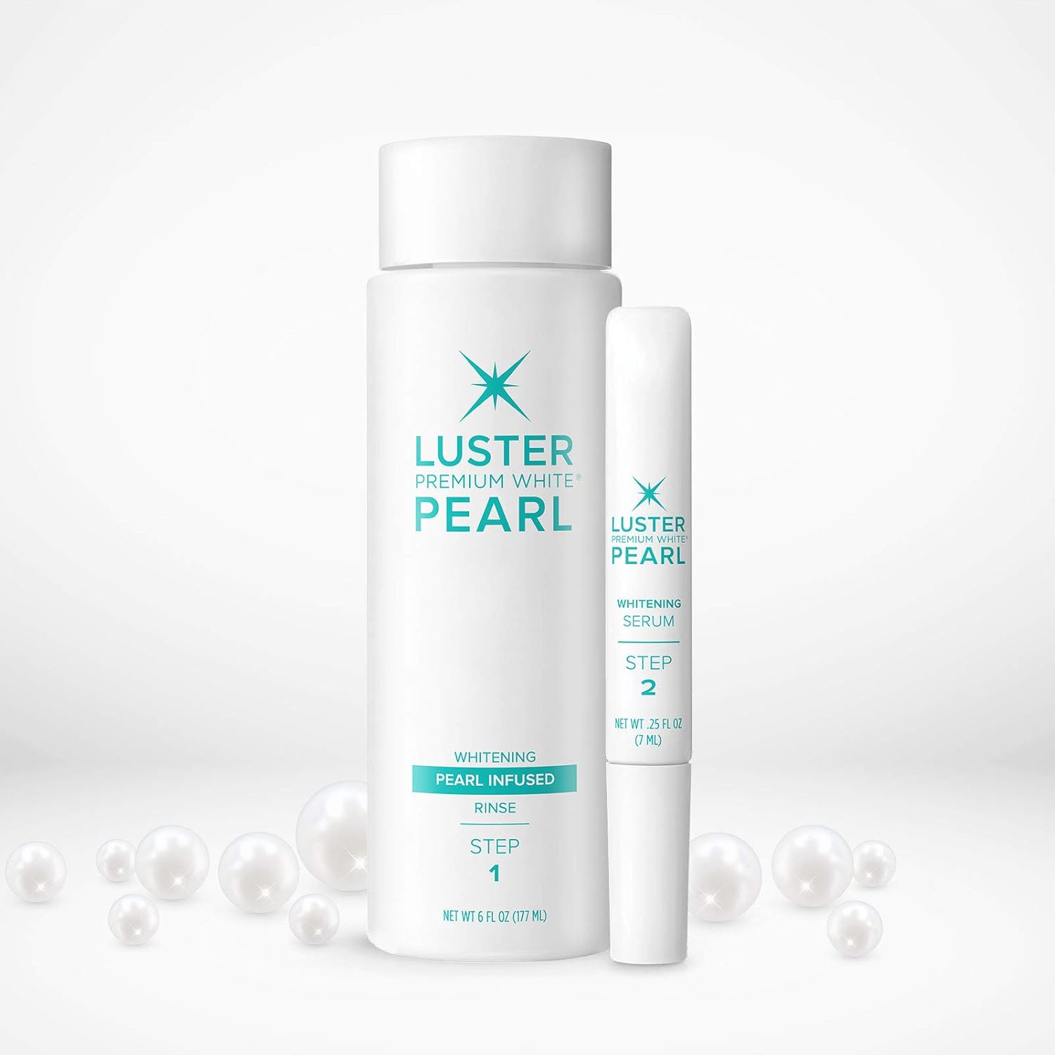 Luster Premium White 2-Minute Pearl Infused Teeth Whitening Kit, Fast Teeth Whitener, Pearl Infused Whitening Rinse & Whitening Serum (2-Piece kit), Mint : Beauty & Personal Care