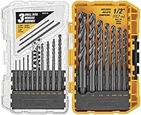 DEWALT DW1177 20-Piece Black Oxide Drill Bit Set - High Speed Steel, 135° Split Point for Metal, Wood, Plastic