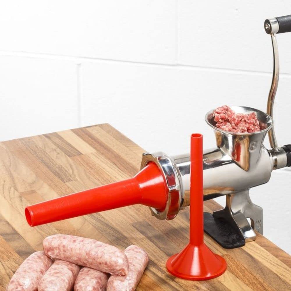 TreSpade TC-8 INOX ręczna maszynka do mielenia mięsa ze stali nierdzewnej z dyszami do produkcji kiełbas i płytą