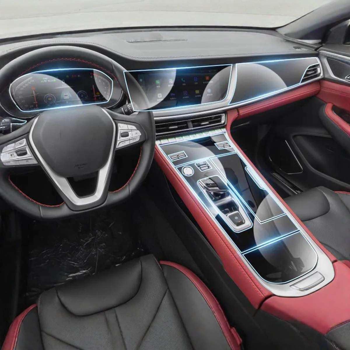 Car Interior Center Console Media Dashboard Navigation TPU Protector Film Anti-Scratch, for CHANGAN CS85 2022 2024 Accessories