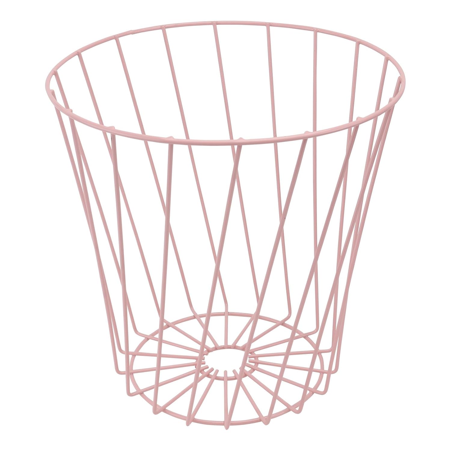 ULTECHNOVO Metal Umbrella Container Trash Can with Wet and Dry Separation, Pink Metal Wastebasket for Office Paper Storage, High Capacity Hollow Out Bin for Home and Kitchen Organization