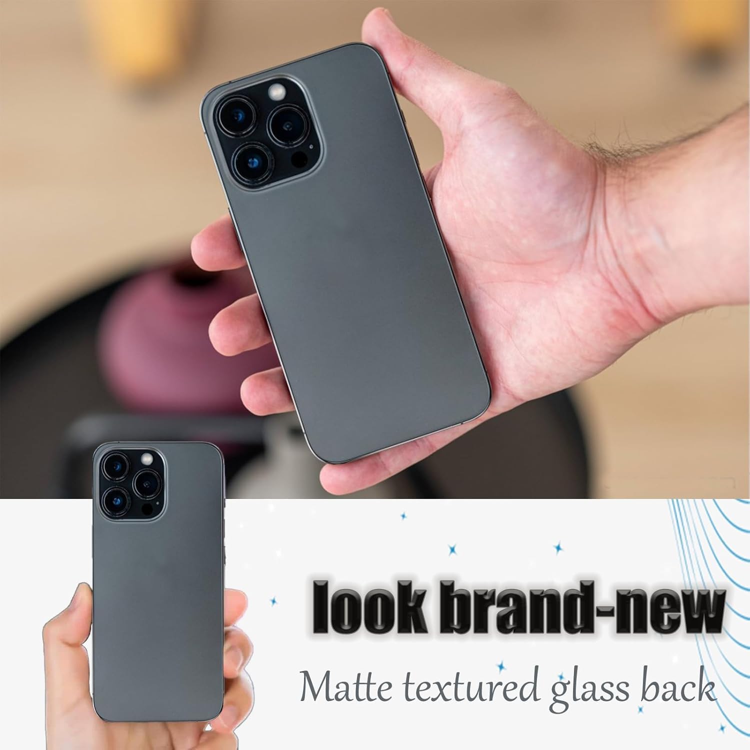 13 Pro Max Vitre arrière de Rechange pour iPhone 13 Pro Max avec kit d'outils de réparation(Graphite)