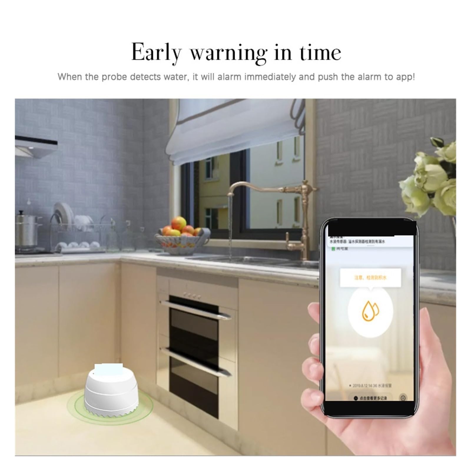 Bezprzewodowy alarm domowy, Inteligentny alarm Wi-Fi Alarm pełnego podłączenia wody Inteligentny czujnik zanurzenia w wodzie Inteligentny zdalnego sterowania Detektor wycieków wody