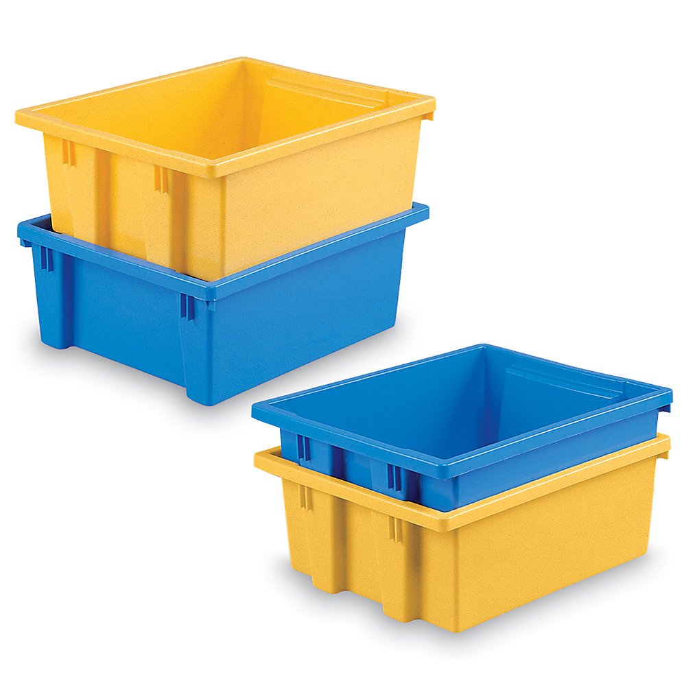 TECHSTAR Stack and Nest Totes 151/4 x121/4 x6" Red