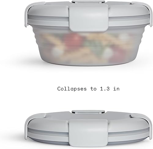 Miniatura 2 de STOJO Tazón plegable – Cachemira translúcida, 36 onzas – Tazón de silicona reutilizable para alimentos fríos y calientes – Perfecto para viajes