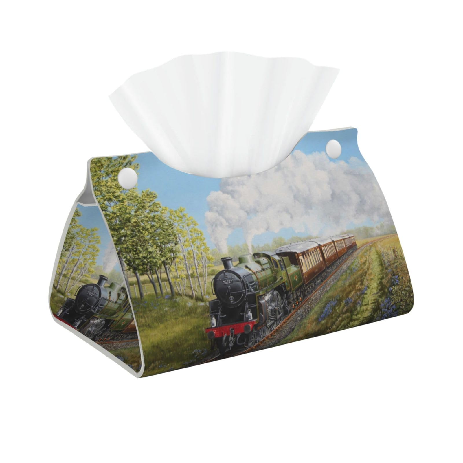 Gratka As Picture Long Tissue Box Cover, Tissue Box Holder Tissue Dispenser Tissue Holder For Home, Steam Train And Railway