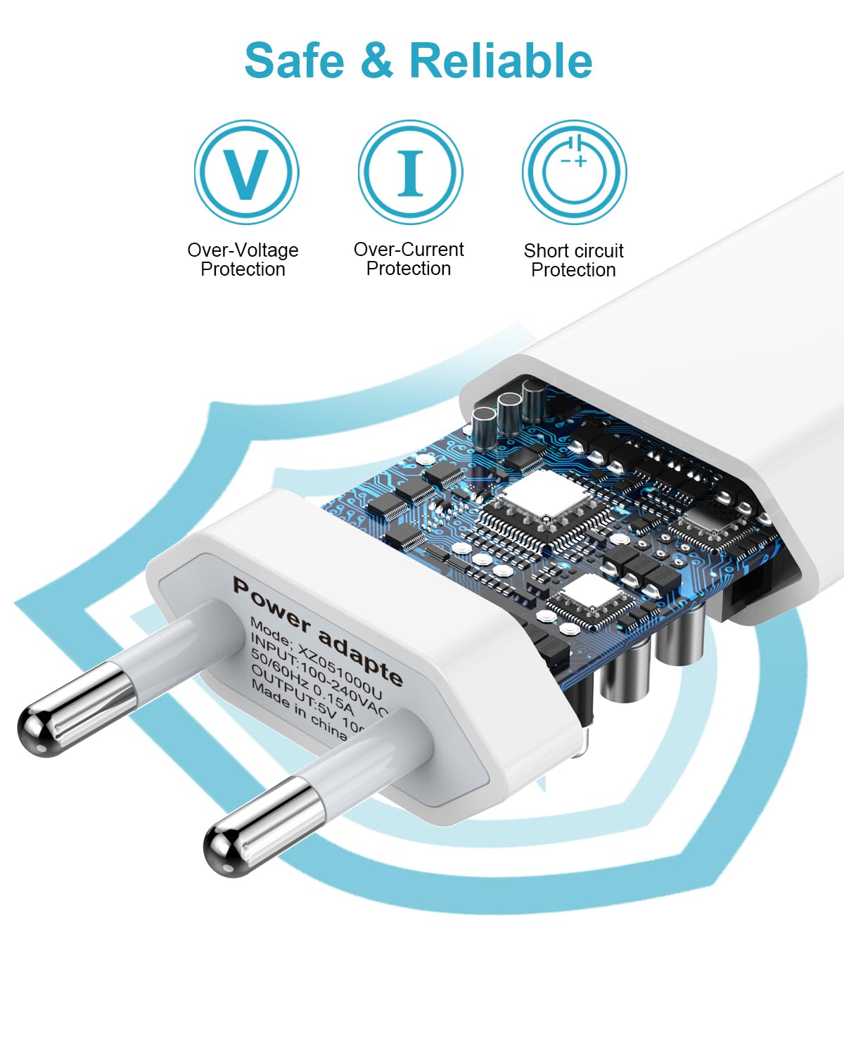 Chargeur Apple MFi Certifié et Câble iPhone 2M [Lot de 2], 5W Prise USB Chargeur Apple Adaptateur Secteur USB avec Câble Lightning pour iPhone 14/13/12/11 Pro Max/XS/X/8/7/6 Plus/5/SE