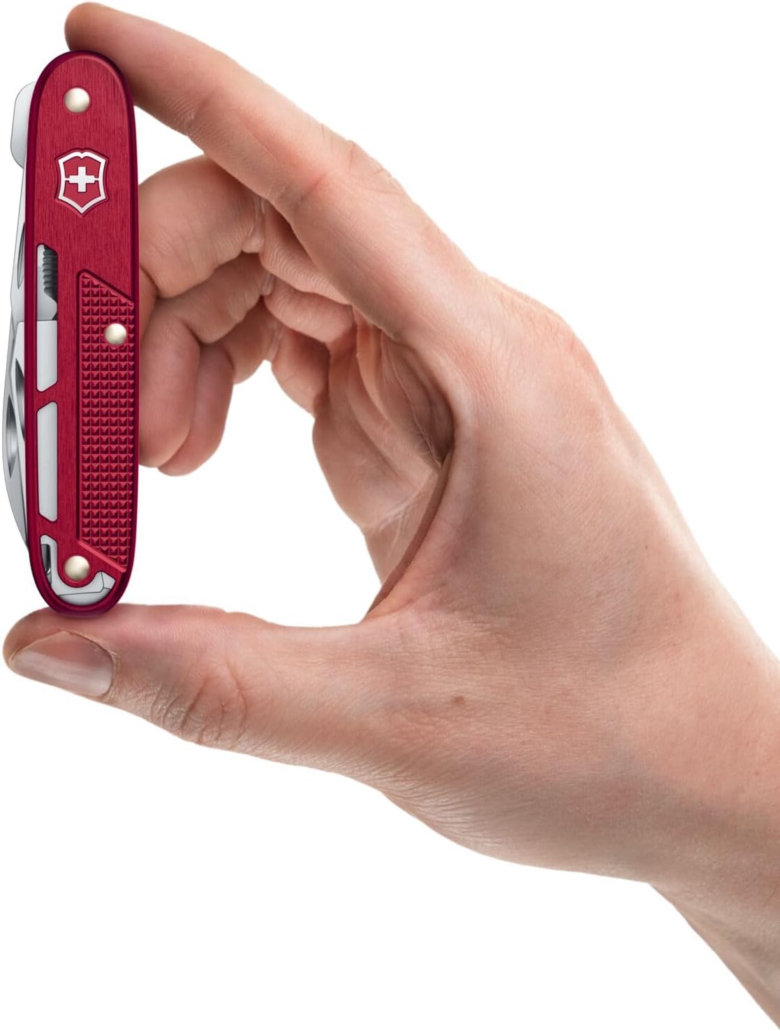 Victorinox Synergy X Alox Swiss Army Knife 10 Functions with Scissors and Carry Clip, Red