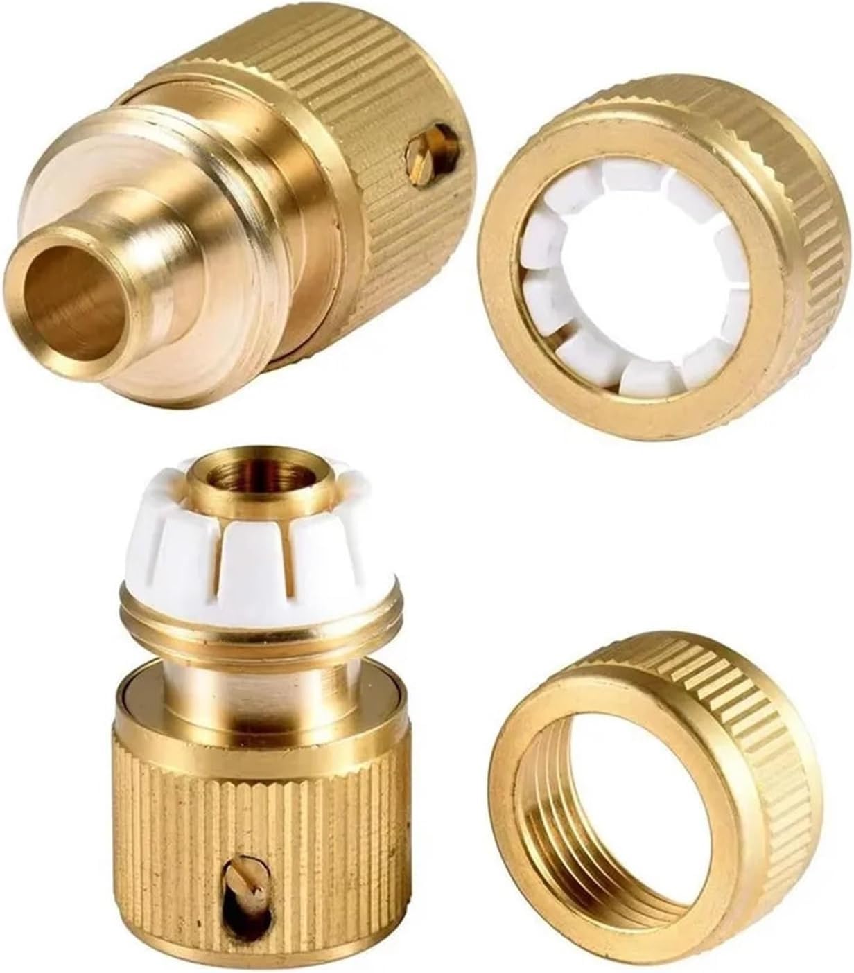 Connettore for tubo in ottone raccordo rapido da 1/2" for irrigazione del giardino, della casa e del lavaggio dell'auto - Confezione da 1(2 PCS)