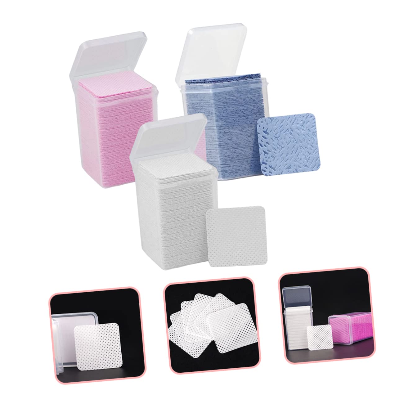 Didiseaon Eyelash Extension Cleaning Pads 600 Sheets Nonwoven for Removal Nail Art Gel