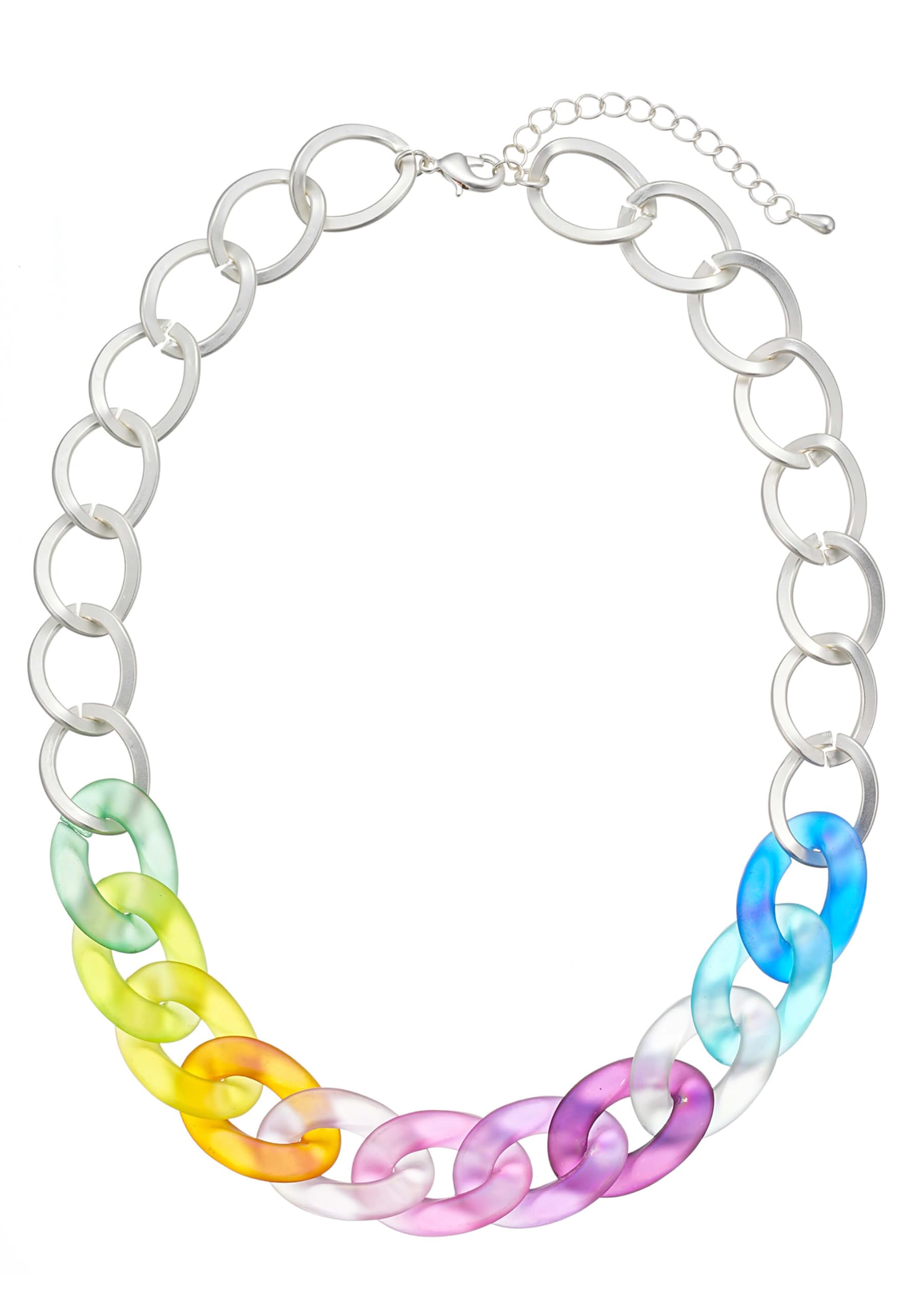 Damen Halskette Gliederkette Statement grobe Glieder Collier kurze Kette