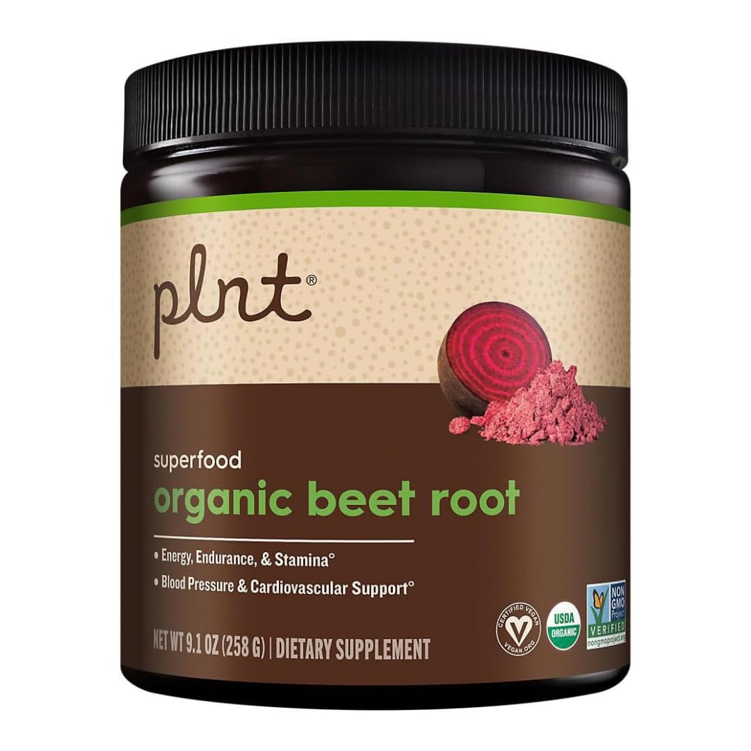 plnt Pré-Treino de Pó de Beterraba Orgânica 4,3 g por porção, 60 porções, 258 g