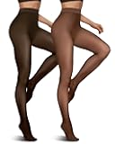 2 Pairs Fleece Lined Tights for Women Thermal Pantyhose Fake Translucent Winter Warm Tights Thick Leggings