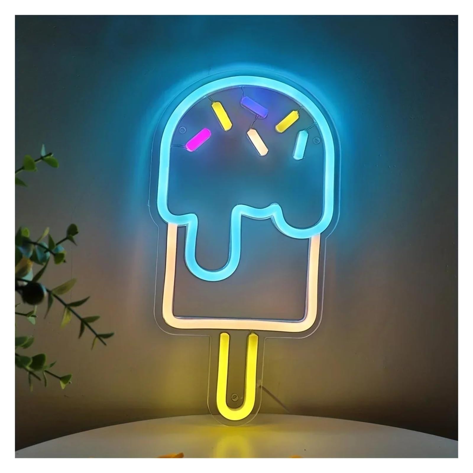Lámpara de señal Lámpara LED con letrero de helado para neón luz para fiesta niñas decoración tienda arte colgante para letreros