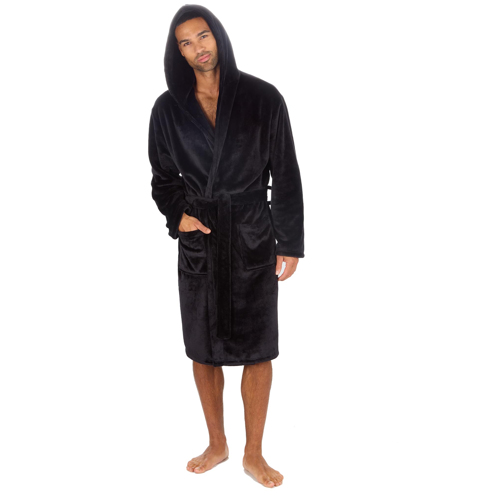 Undercover Mens Hooded Dressing Gown 31B2128 Black Large