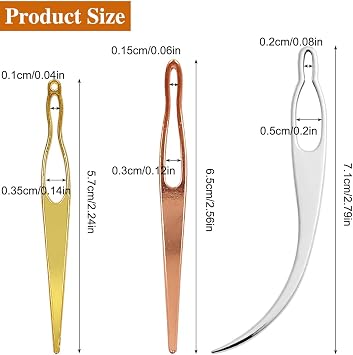 7 Pcs Dreadlock Tool Interlocking Tool, 3 Styles Easyloc Hair Crochet Needle for Dreadlocks, Interlocks & Sisterlocks Maintenance, Tightening Accessory for Braid Hair Making (Rose Silver Gold)